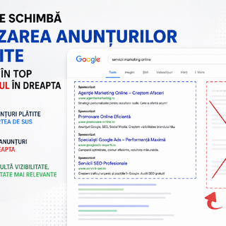 Google schimba difuzarea anunturilor platite, vor fi 4 in top si niciunul in dreapta