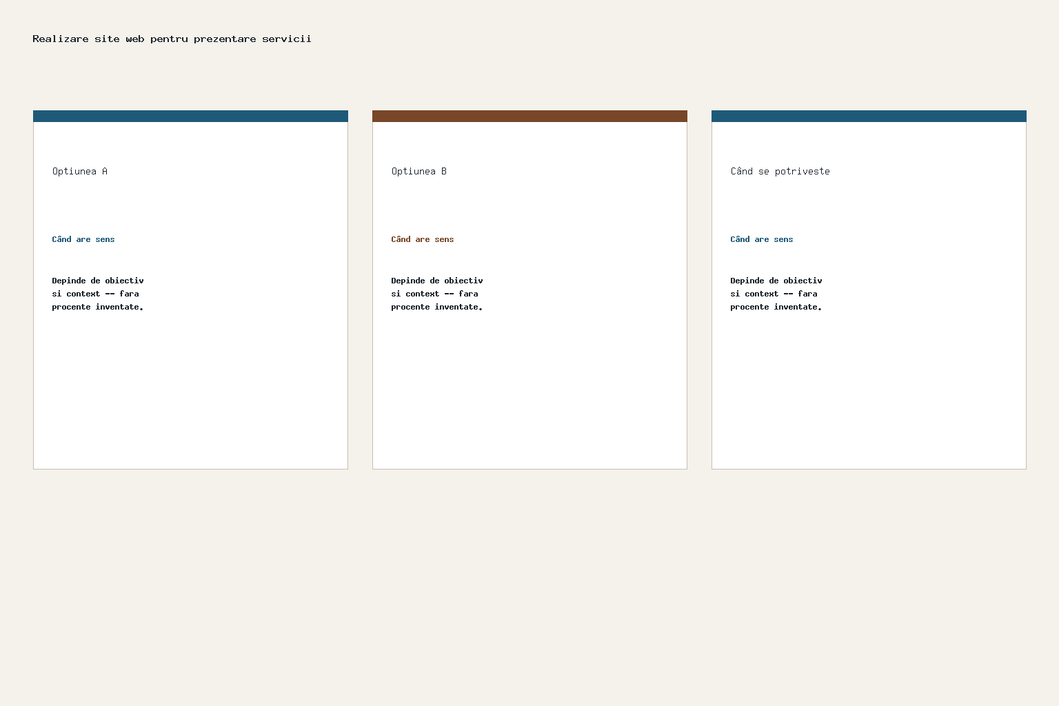 Realizare site web pentru prezentare servicii