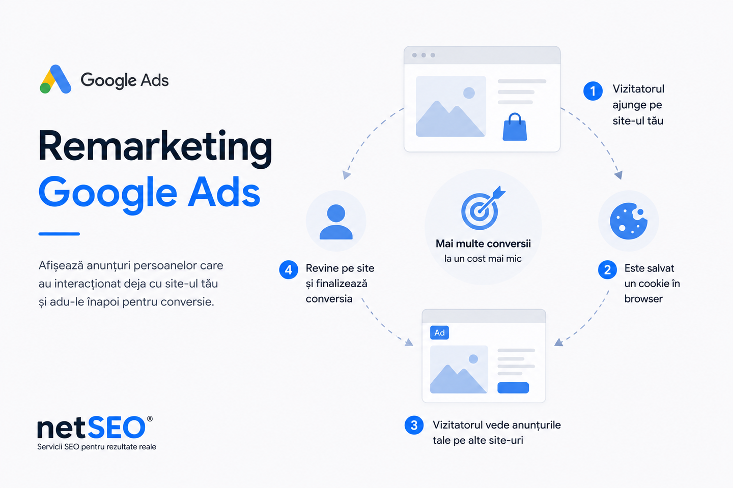 Remarketing Google Ads — Recuperare conversii | netSEO