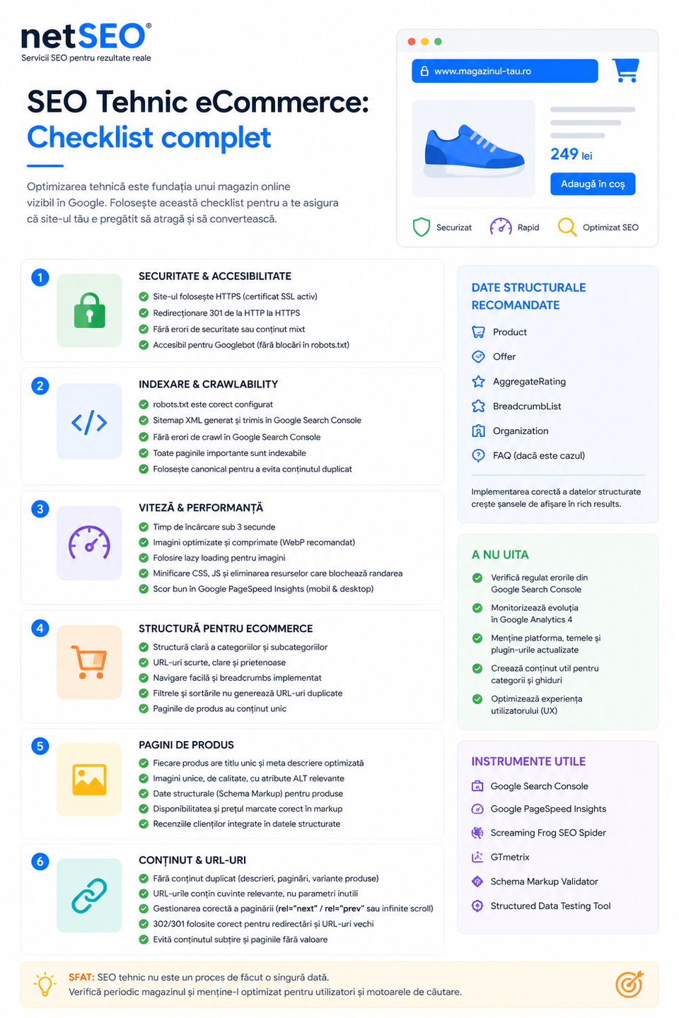 SEO tehnic e-commerce checklist