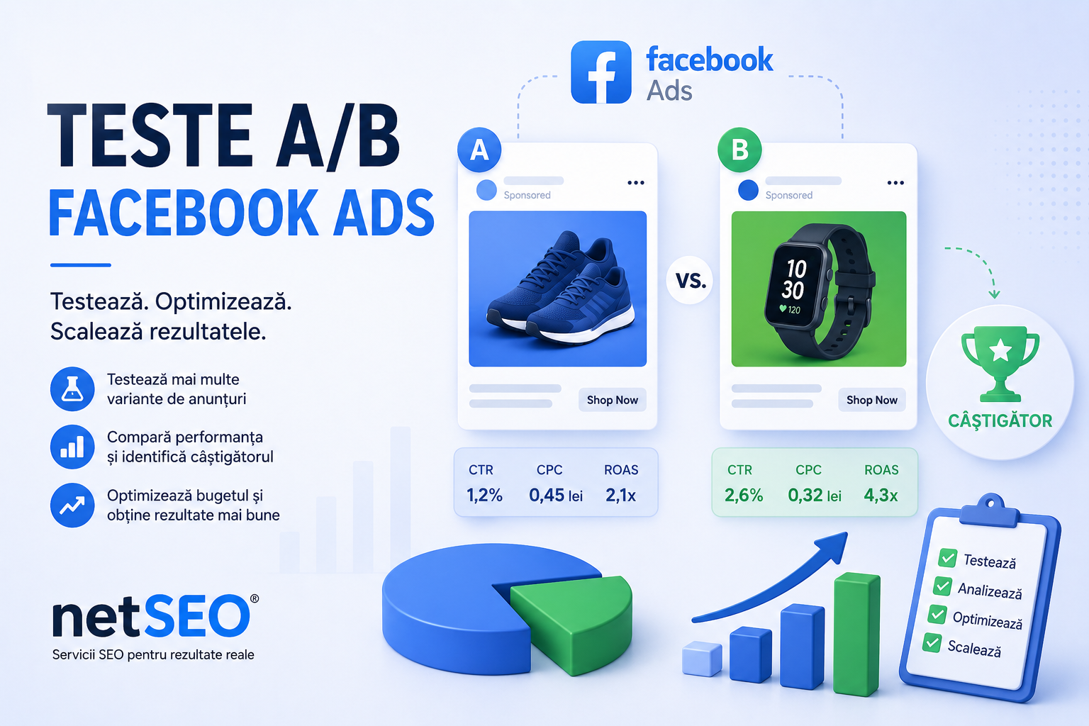 Teste A/B Facebook Ads | Ghid netSEO