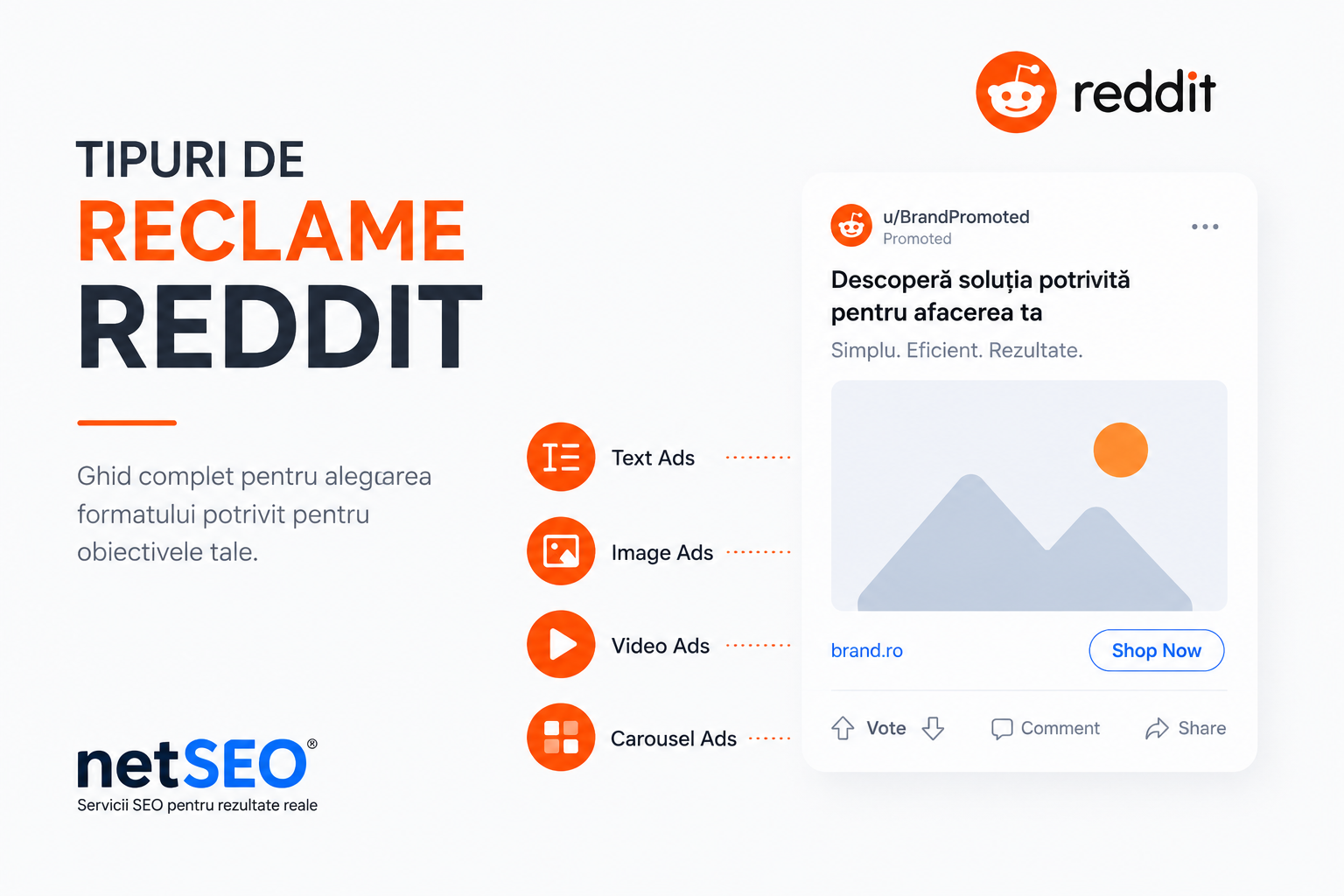 Tipuri reclame Reddit Ads | netSEO