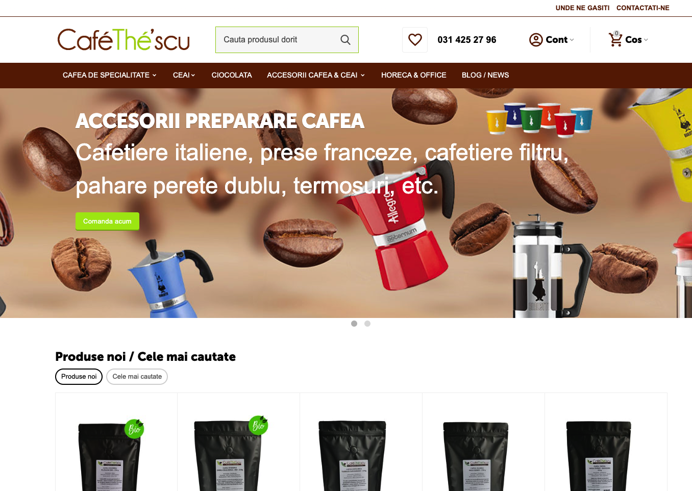 Captură ecran Cafethescu.ro