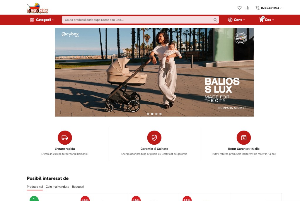 Captură ecran Toysforkids.ro