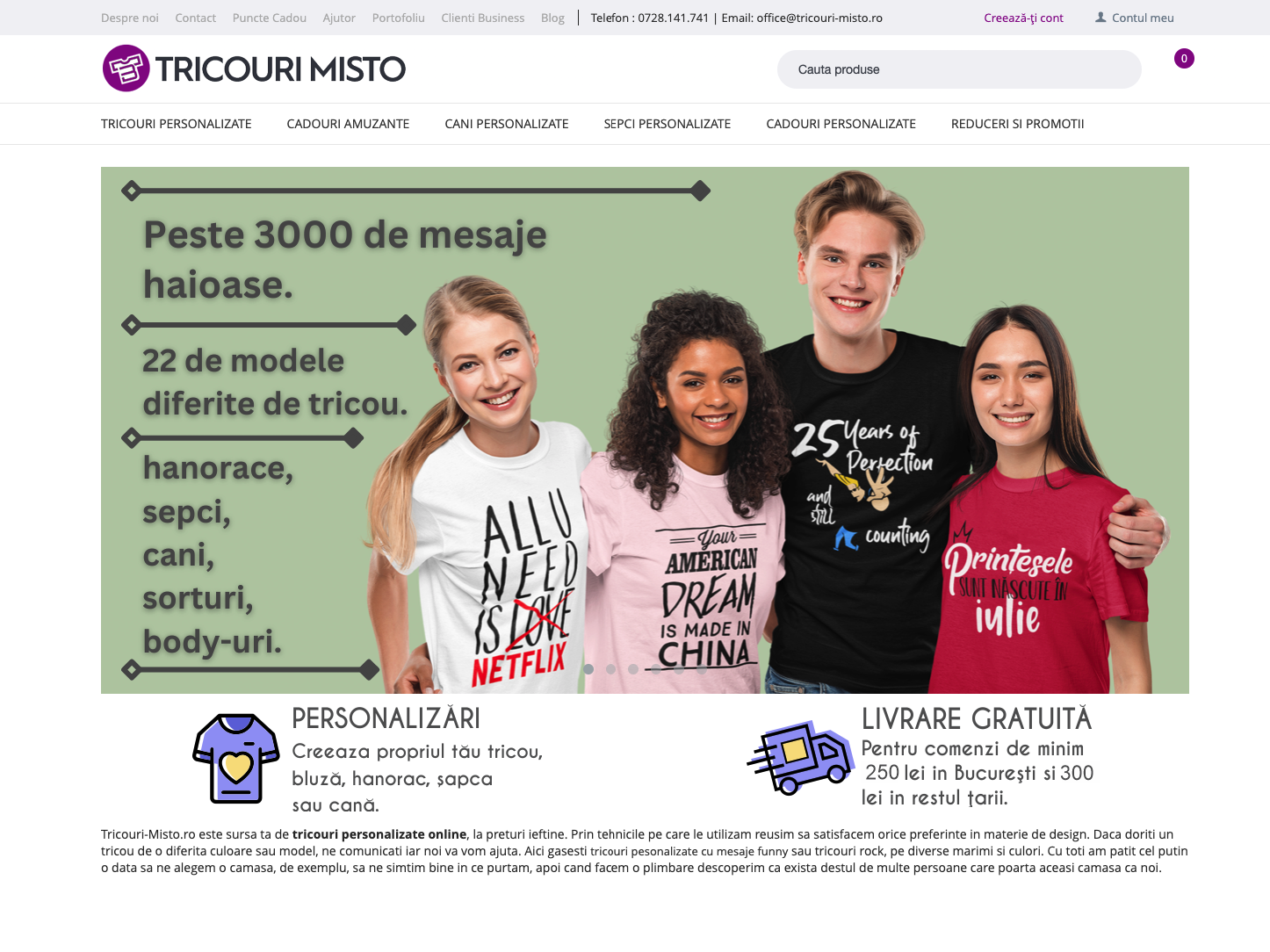 Captură ecran Tricouri Misto